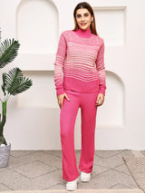 Pink Co-ord Set with Ombre Stripes
