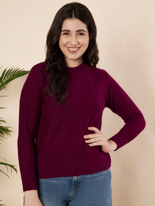Mulberry Textured Crewneck Sweater