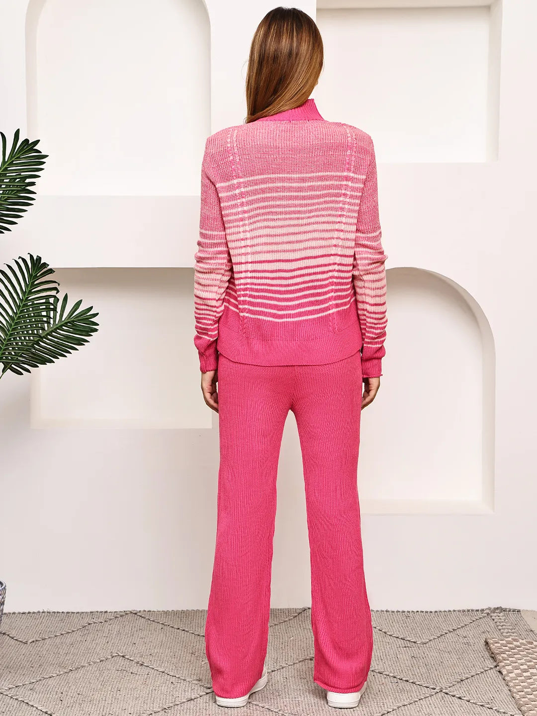 Pink Co-ord Set with Ombre Stripes