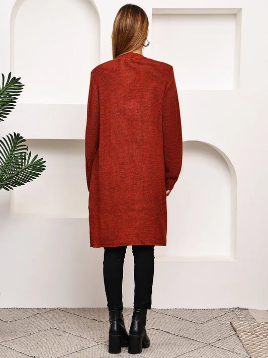 Brick Red Cable-Knit Shrug for Women