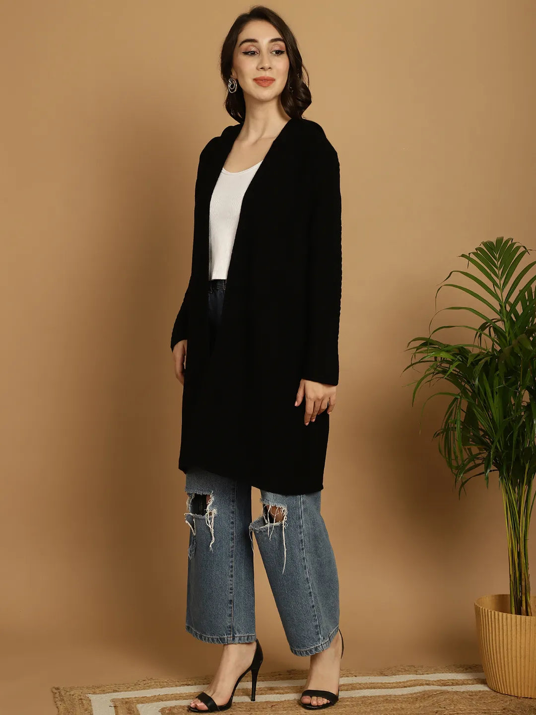 Black Hoodie Shrug for Women