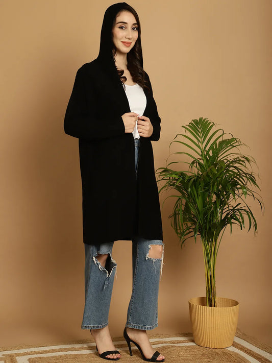 Black Hoodie Shrug for Women