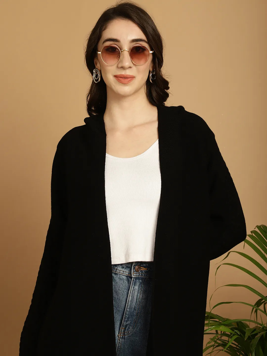 Black Hoodie Shrug for Women