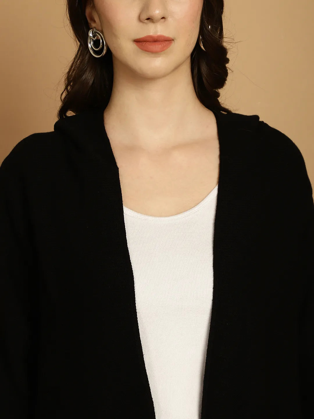 Black Hoodie Shrug for Women